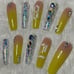 Yellow Ombre Crystal Acrylic Press On Na