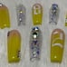 Yellow Ombre Crystal Acrylic Press On Na