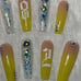 Yellow Ombre Crystal Acrylic Press On Na