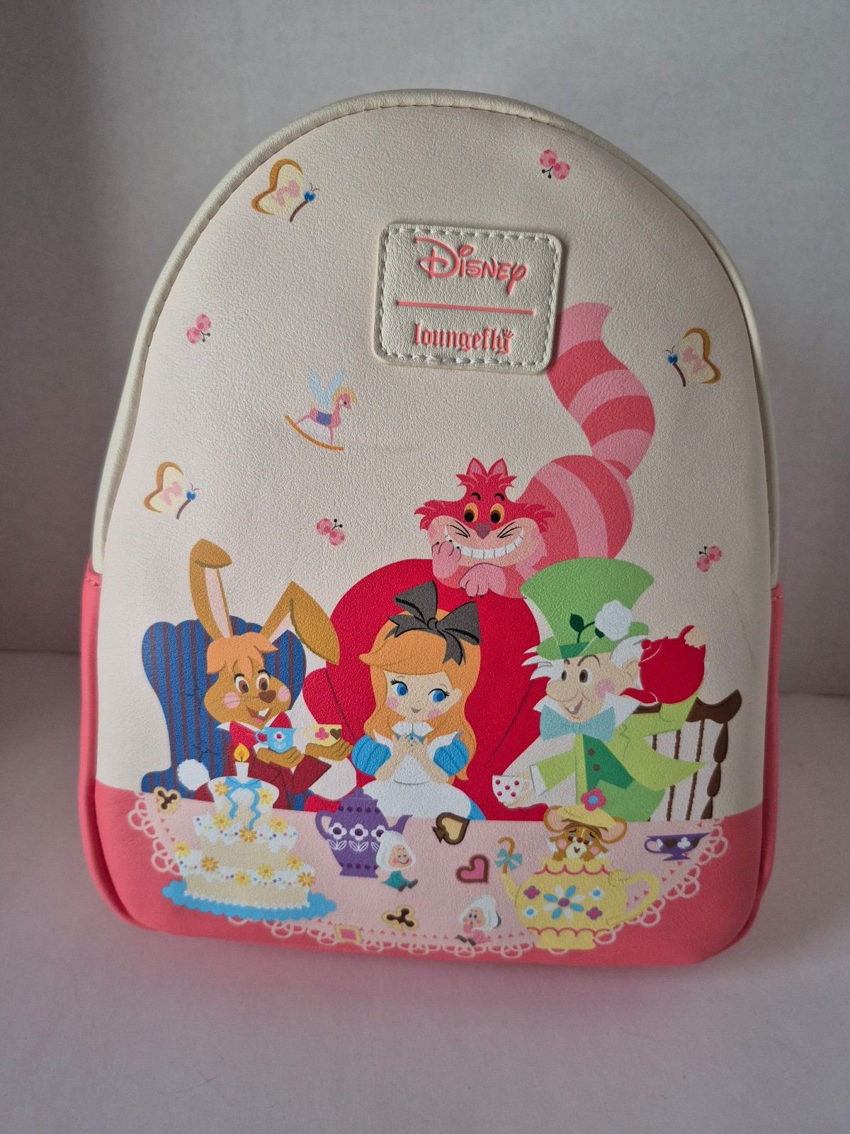 Loungefly Disney Alice In Wonderland Pink Tea Party Mini Backpack NWT