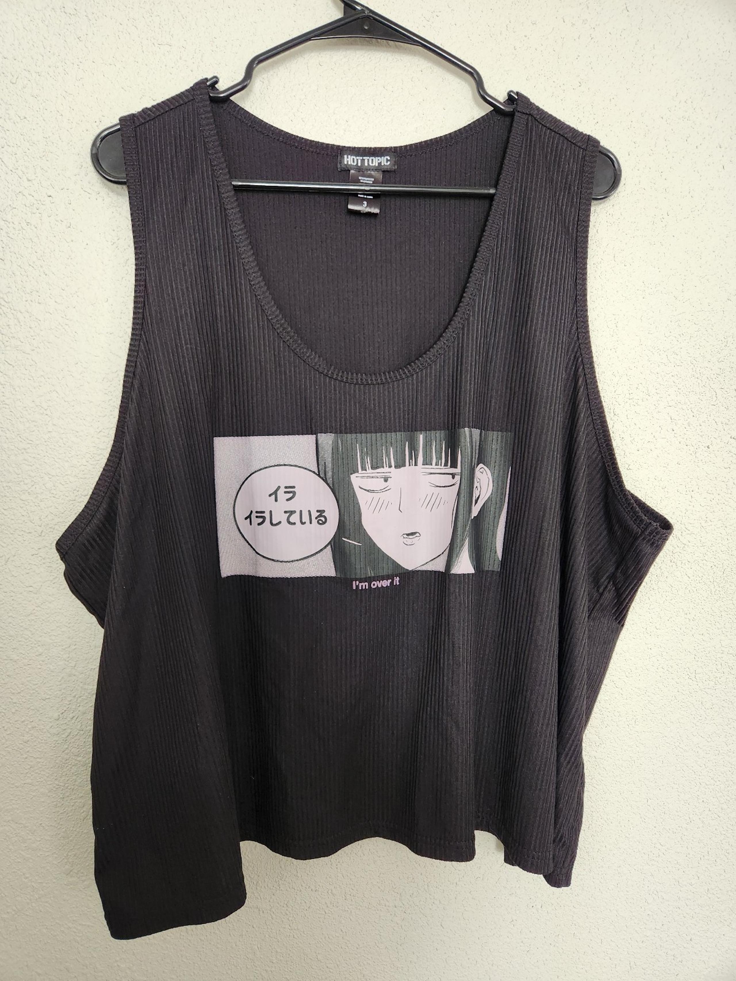 Hot Topic Over It Manga Girls Ribbed Tank Top Womens Plus Size 3