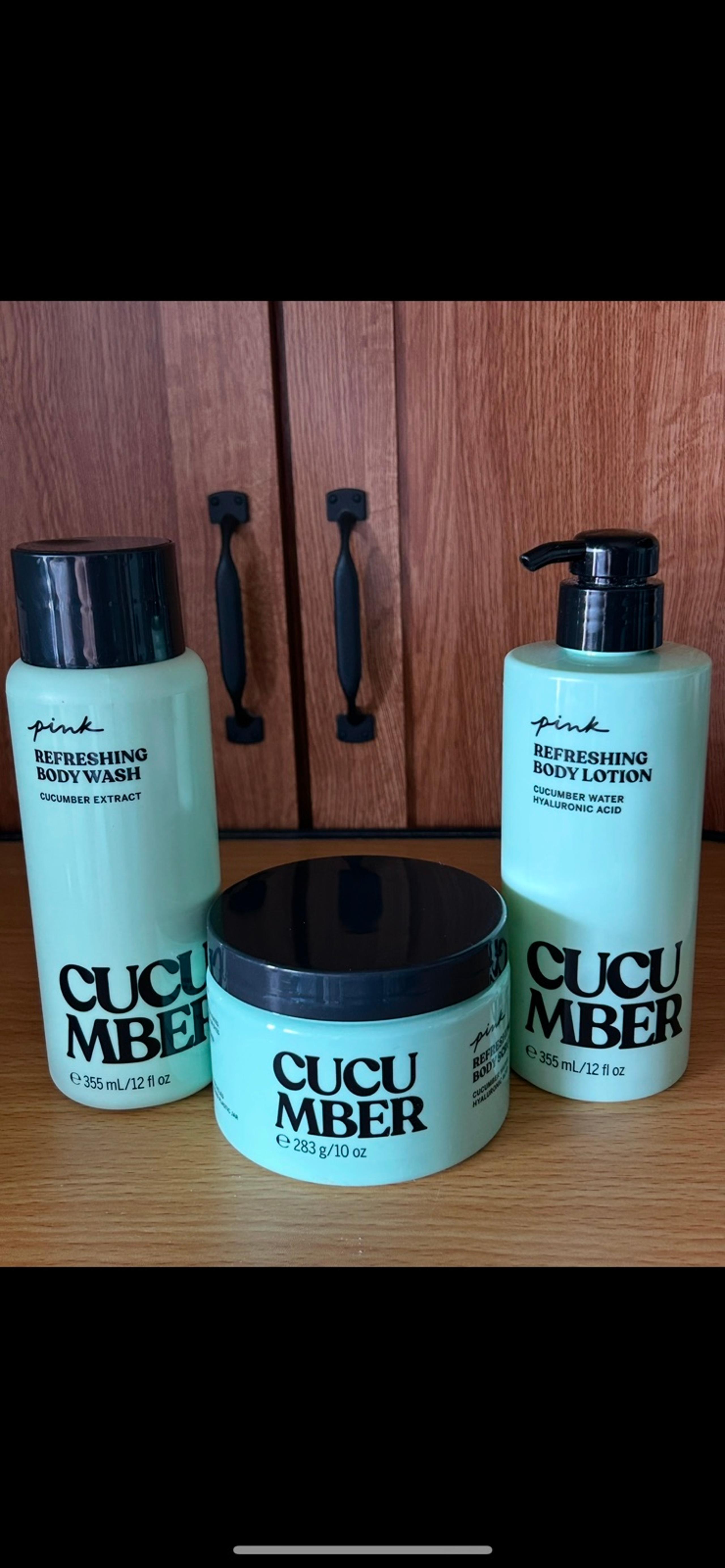 ALL NEW VS PINK Cucumber Body Care 3-pc BUNDLE SET