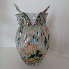 Glass porcelain owl vase glossy clear clean vases decorative decorations
