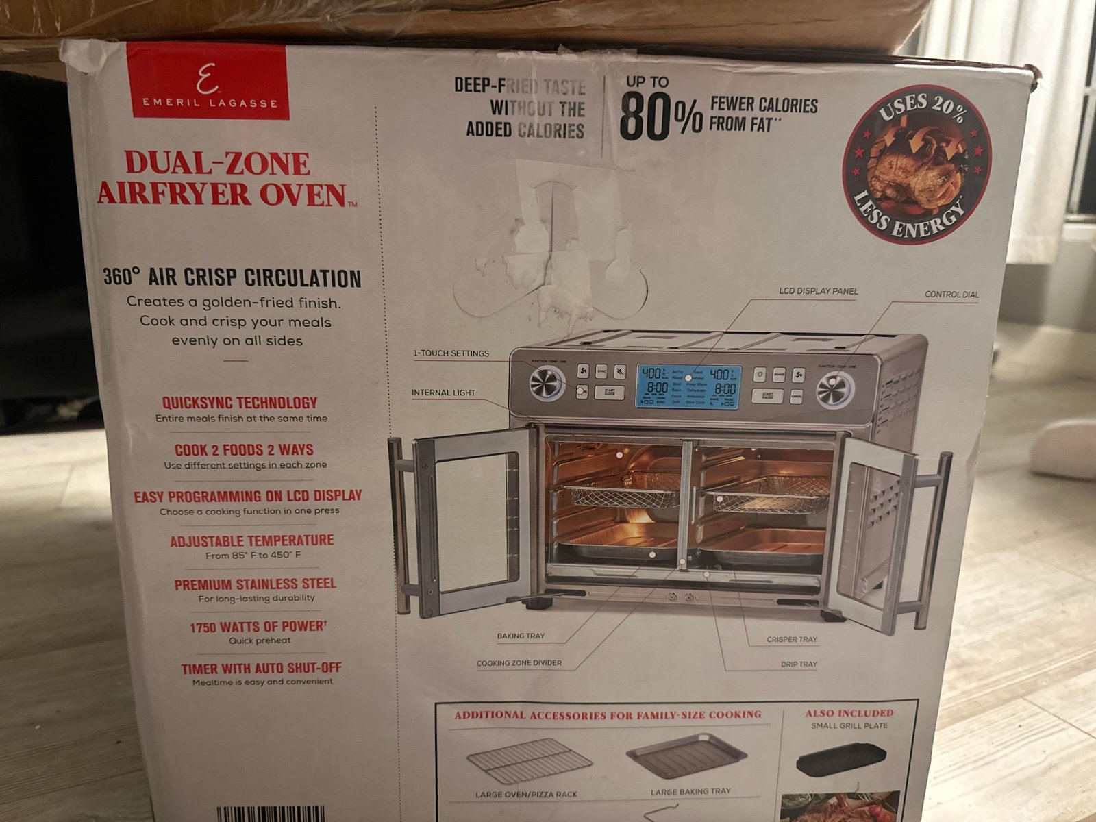 Emeril Lagasse French Door Dual Air Fryer Oven EFDDZ