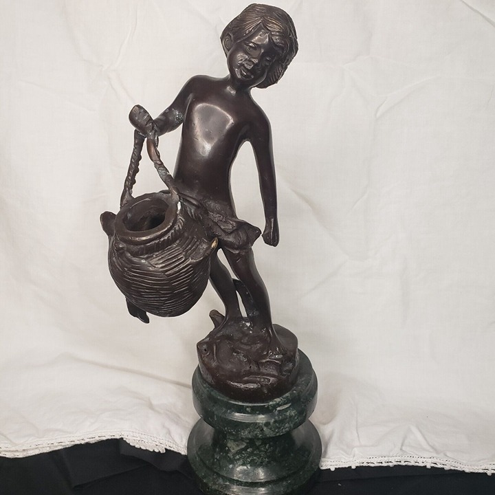 VTG Bronze Statue Auguste Moreau Le Pot Casse Broken Pot - Andrea by Sadek HTF