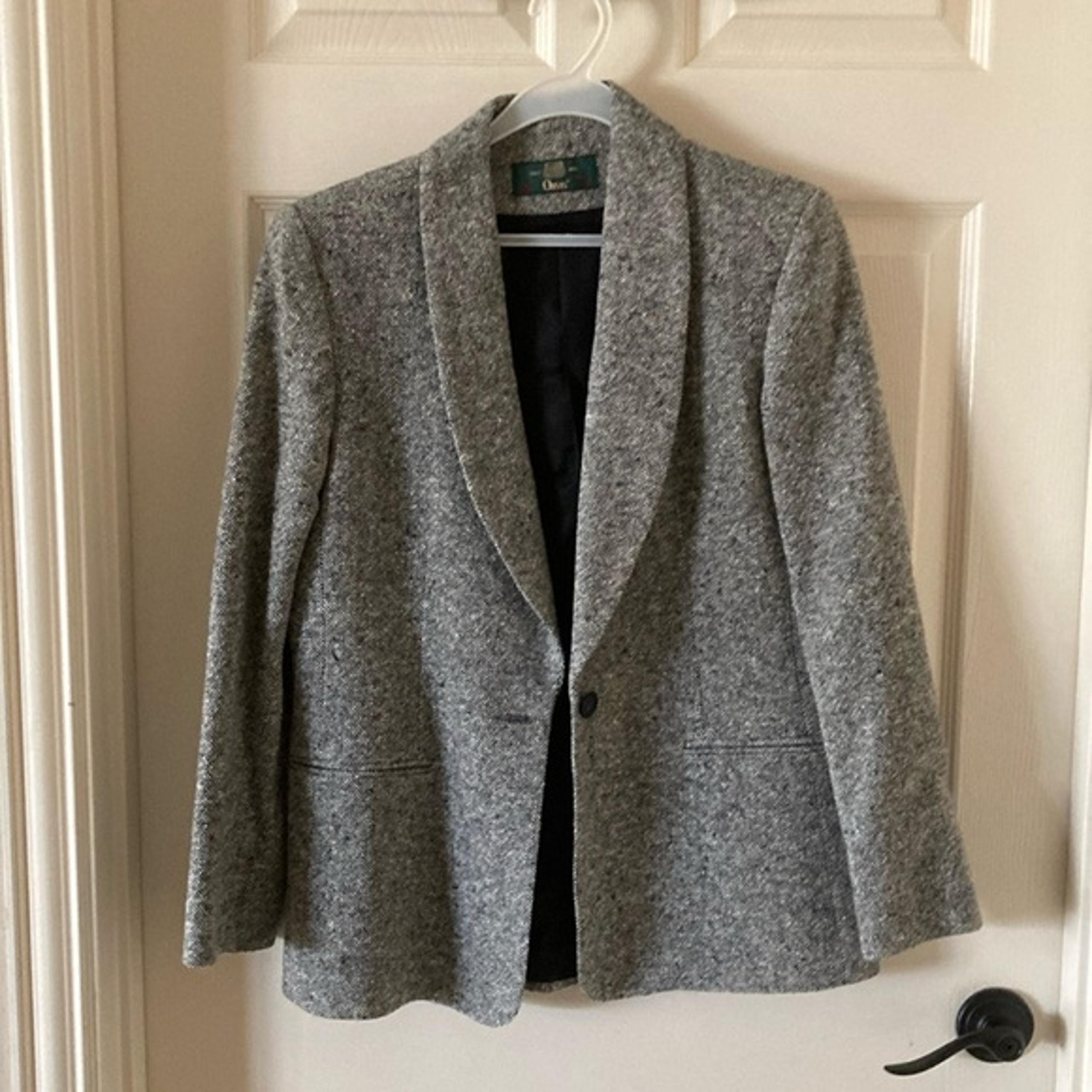 Vintage Orvis Wool Blend Women’s Blazer Jacket 1960s Size 8 Grey Tweed Style N