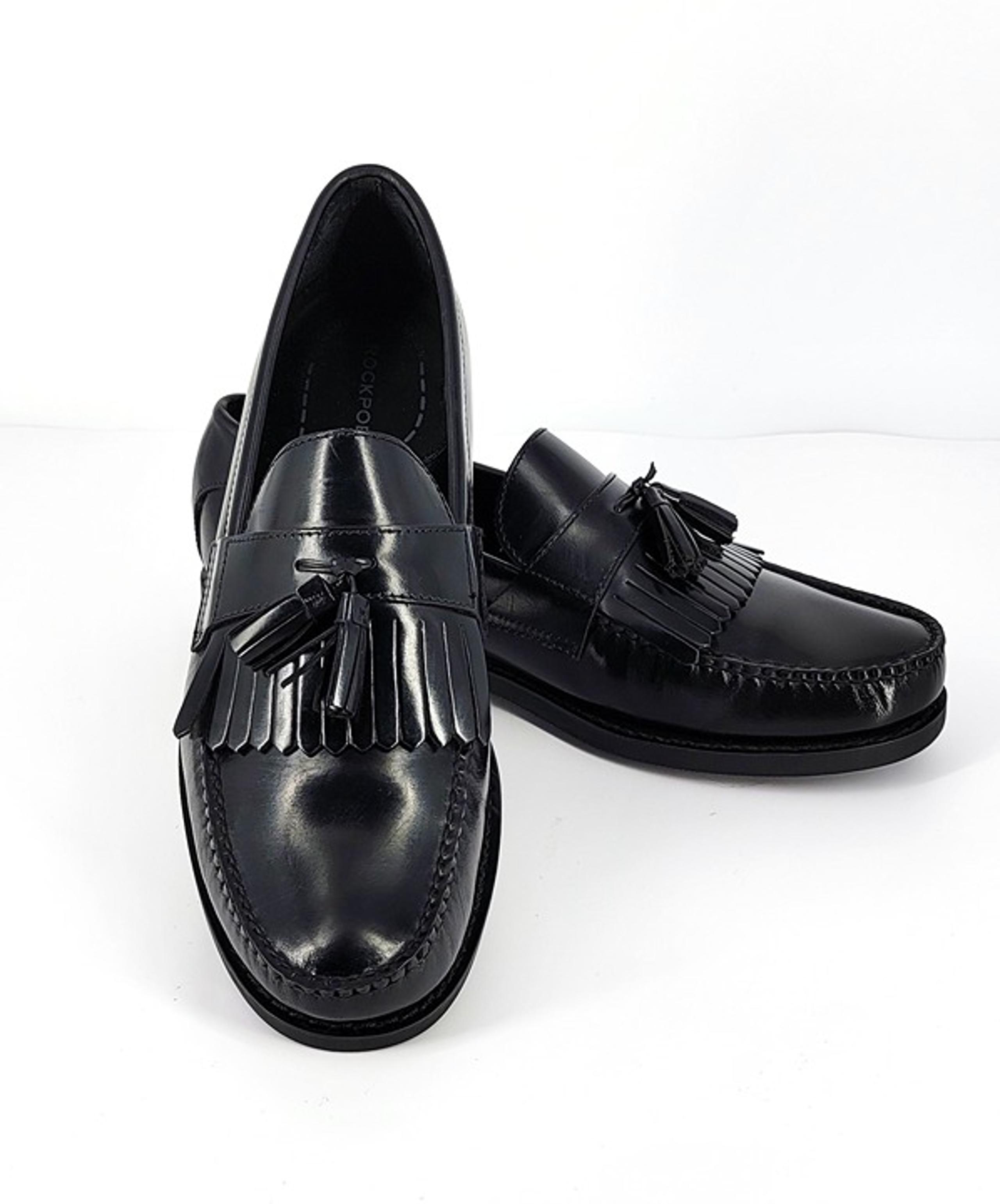 Rockport Men's 12 Dynamic Suspension Gilley Tassel Black Leather Loafer AMP11401