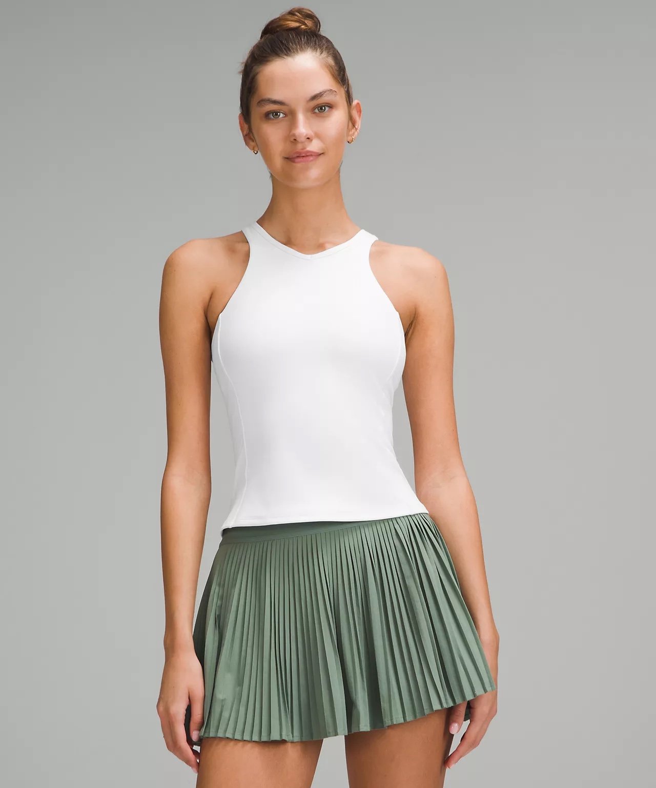 Lululemon Waist Length V Neck Tennis Tank Top size 4 White WHT