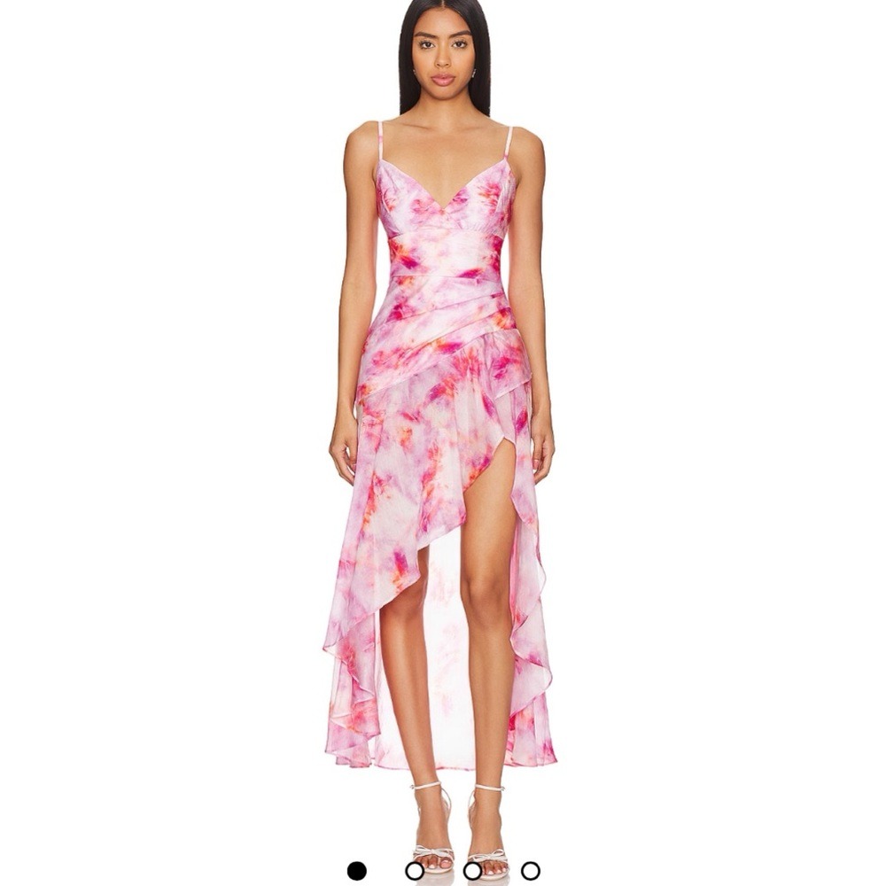Bardot Sorella Midi Pink Tie-Dye Dress Size 2