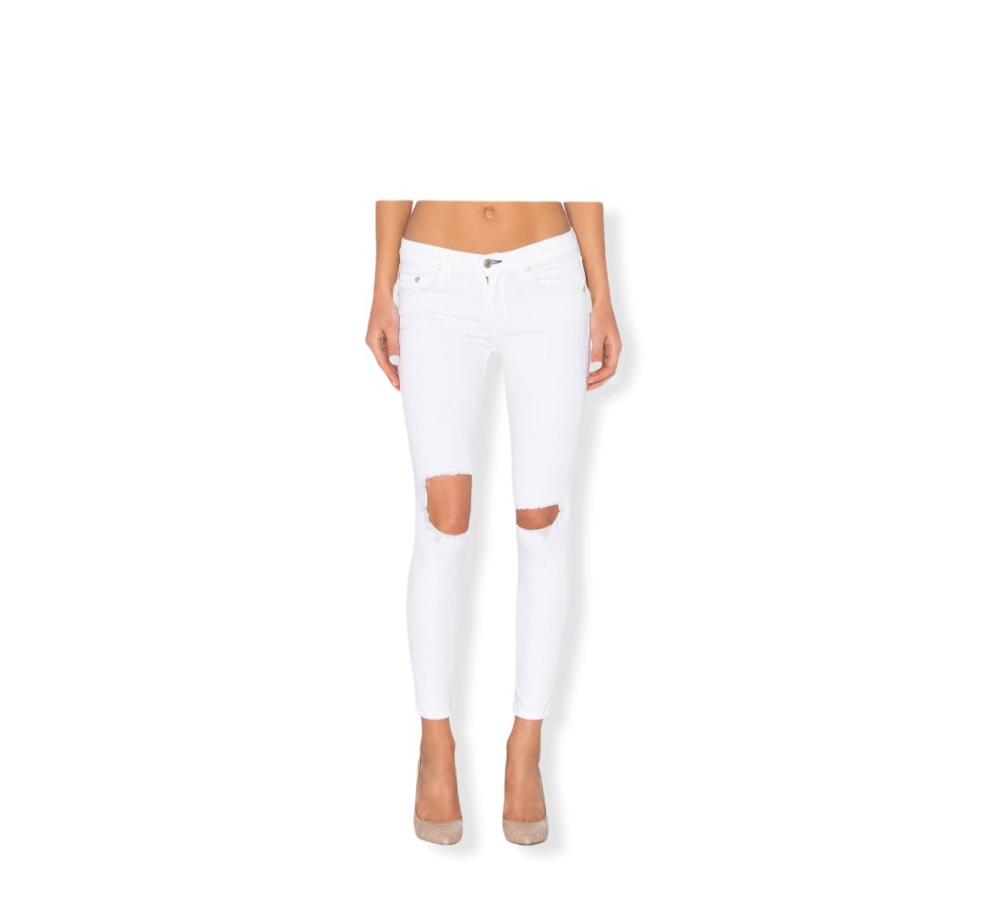 Rag & Bone Mid Rise Distressed Capri