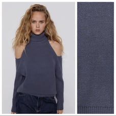 NWT Zara Gray High Collar Sweater Size S