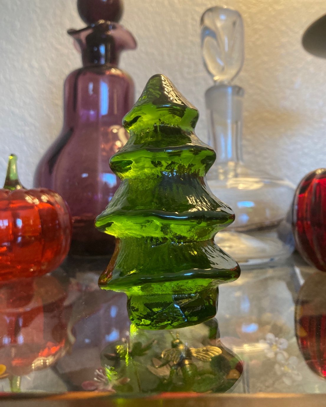 Blenko glass Christmas tree paperweight 2023