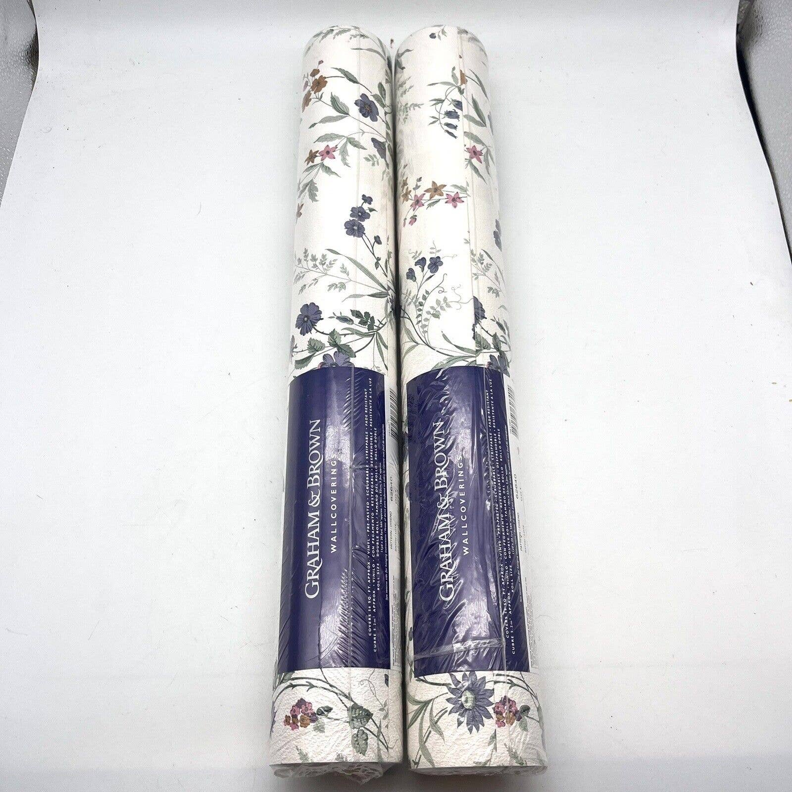 Graham & Brown Floral Textured Wallpaper Pre Pasted Strippable Set of 2