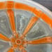 Art Deco Shade Ceiling Light Fixture Frosted Glass w/ Orange Etched Vintage MCM
