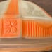 Art Deco Shade Ceiling Light Fixture Frosted Glass w/ Orange Etched Vintage MCM