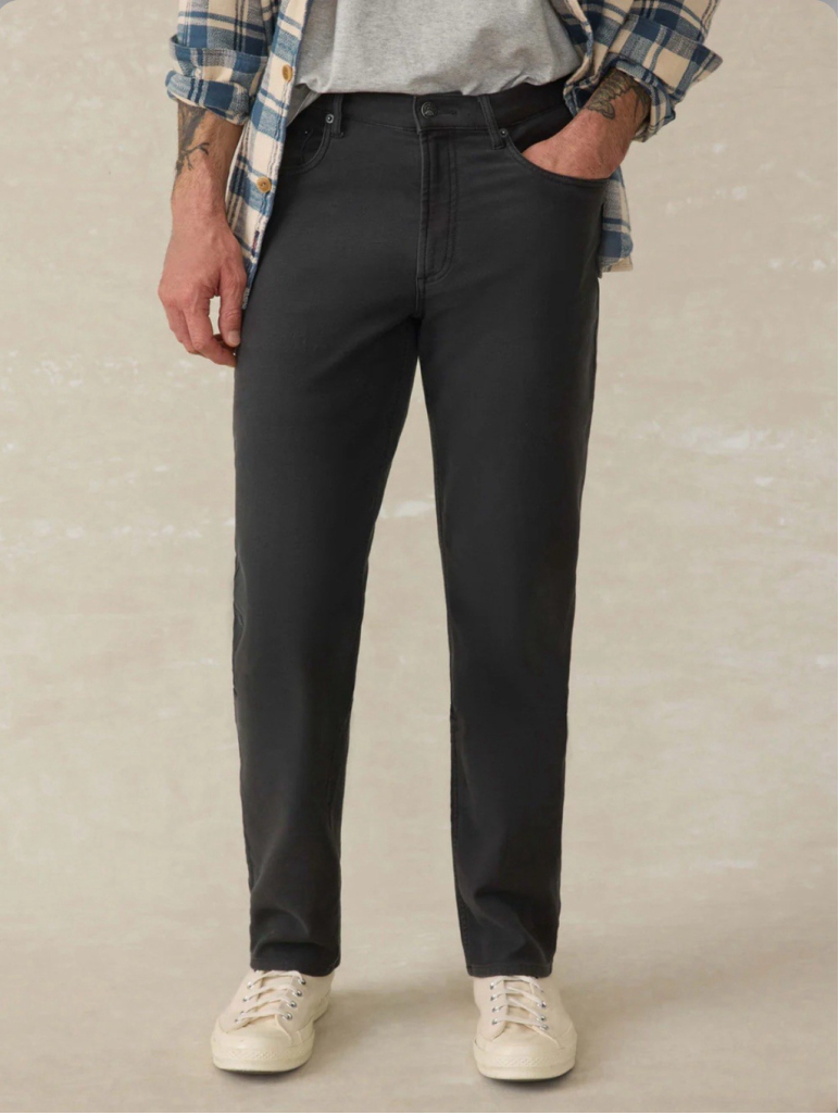Faherty Mens NEW Stretch Terry 5-Pocket Pant Onyx Black 32x34 NWT 178
