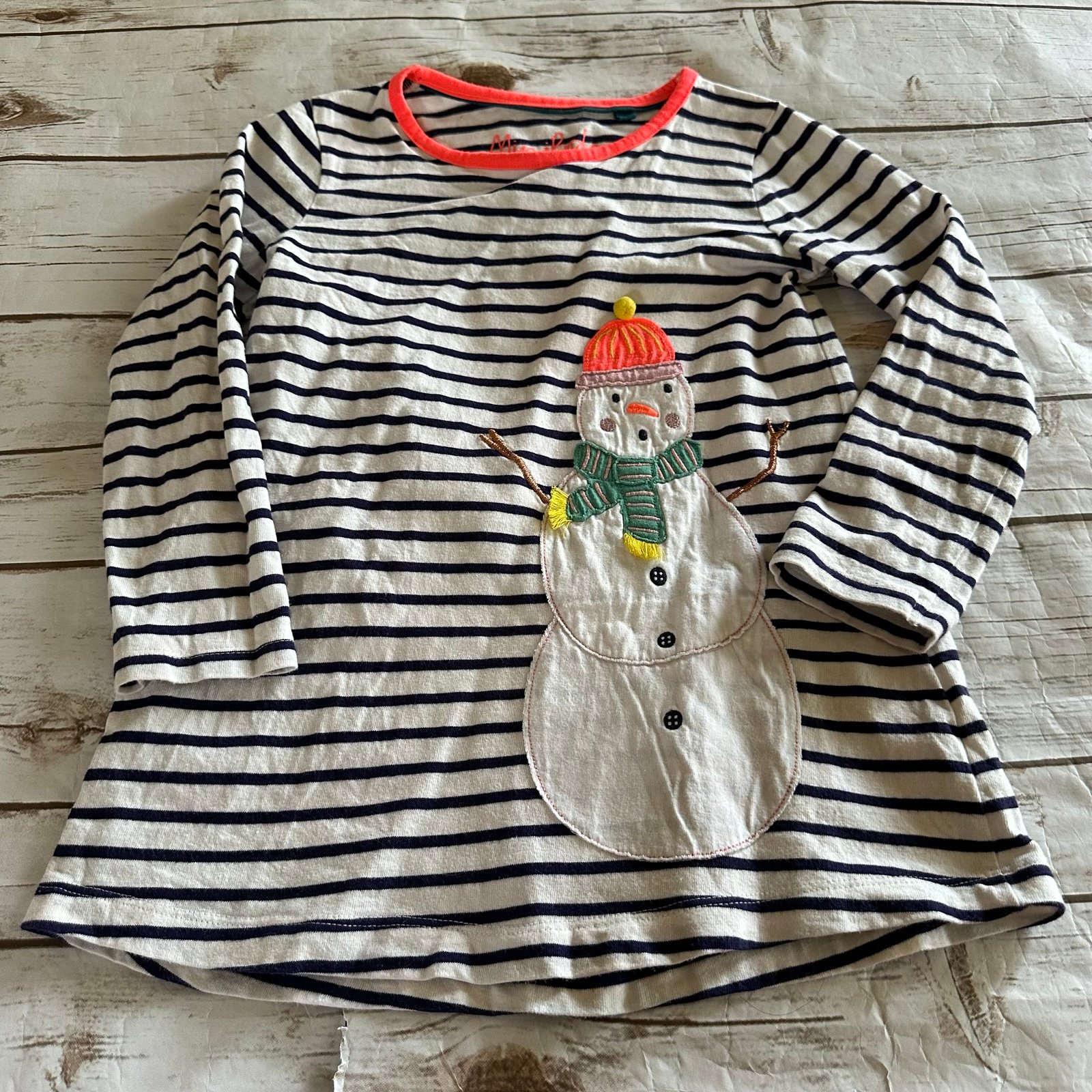 Mini boden snowman tunic vguc 5/6