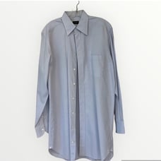 Ermenegildo Zegna Su Misura 100% Cotton Long Sleeve Button Down White w/blue XL