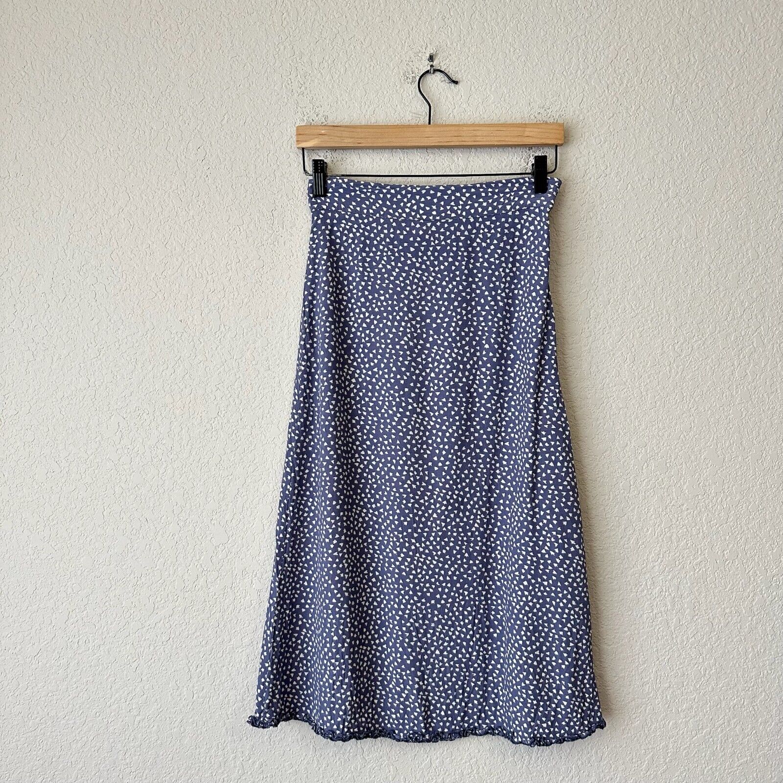AUGUSTE THE LABEL Printed A-Line Midi Skirt in Blue