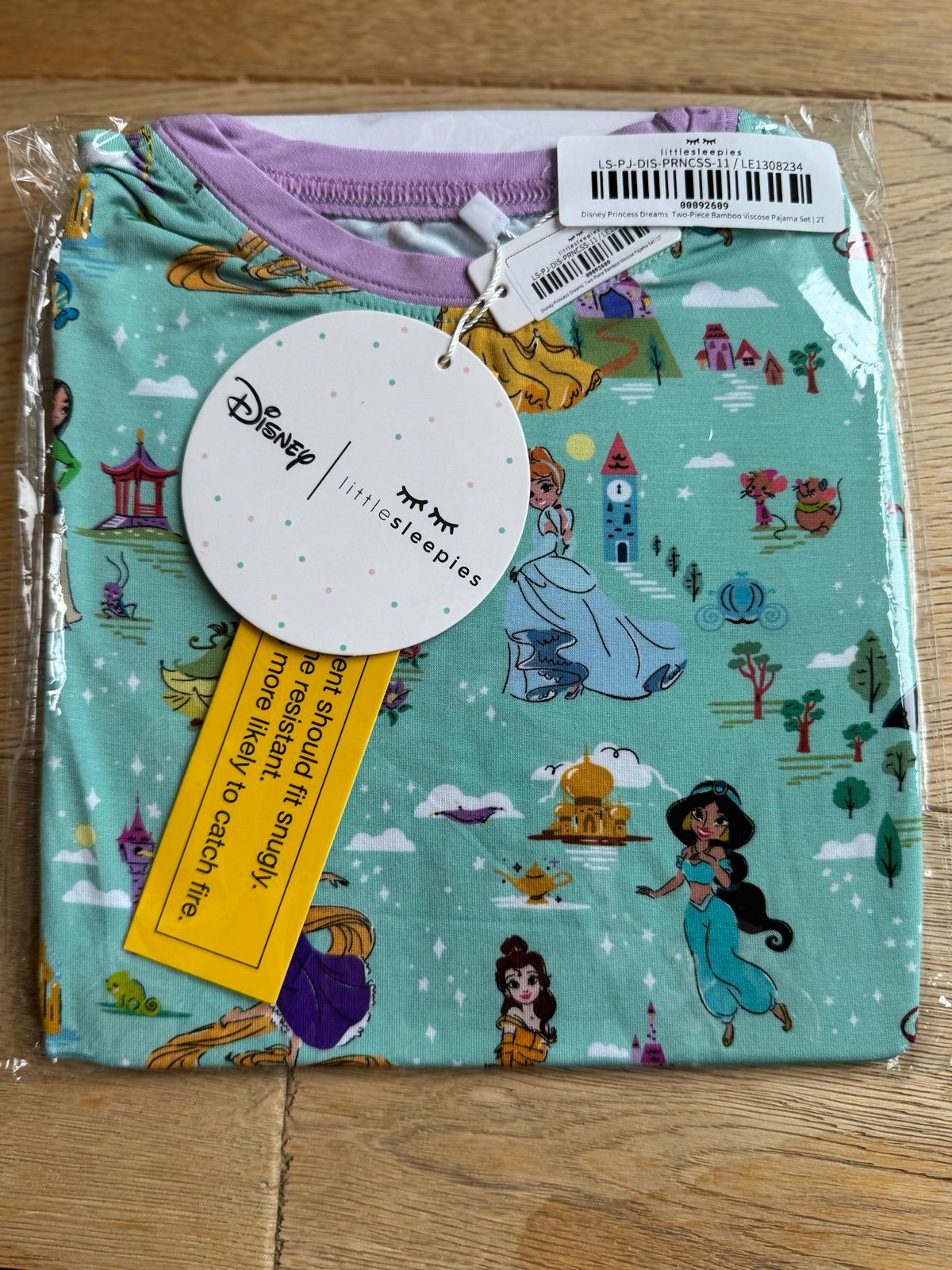 Little Sleepies Disney Princess Dreams two piece pajamas nib 2t
