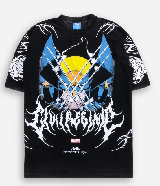 WOLVERINE METAL CORE AMERICAN CLASSIC OVERSIZED TEE IN VINTAGE BLACK