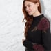 Tribal Brand Women Black Felicity Floral Mock Neck Sweater sz S/P