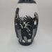 Vintage Cameo Style Art Glass Vase White Satin Black African Tribal Motif Large