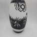 Vintage Cameo Style Art Glass Vase White Satin Black African Tribal Motif Large