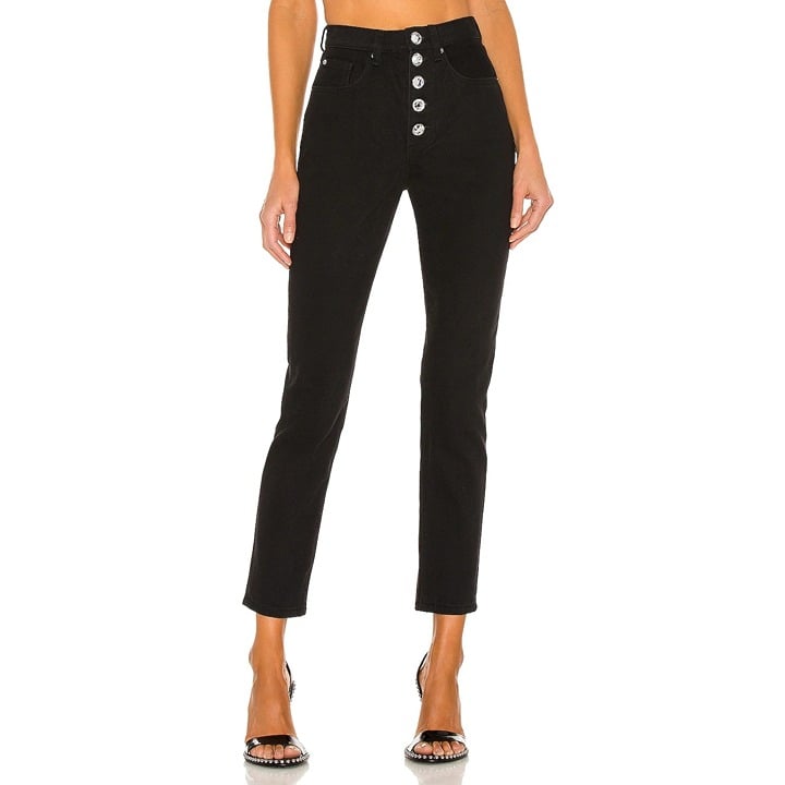 WeWoreWhat The Danielle Crystal Straight Jeans in Black 27 Womens Denim Pants