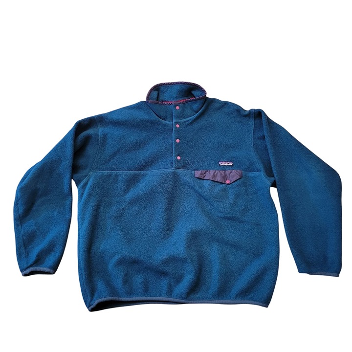 Patagonia Synchilla Snap T Fleece Pullover L Teal Polyester Jacket Vintage 90s