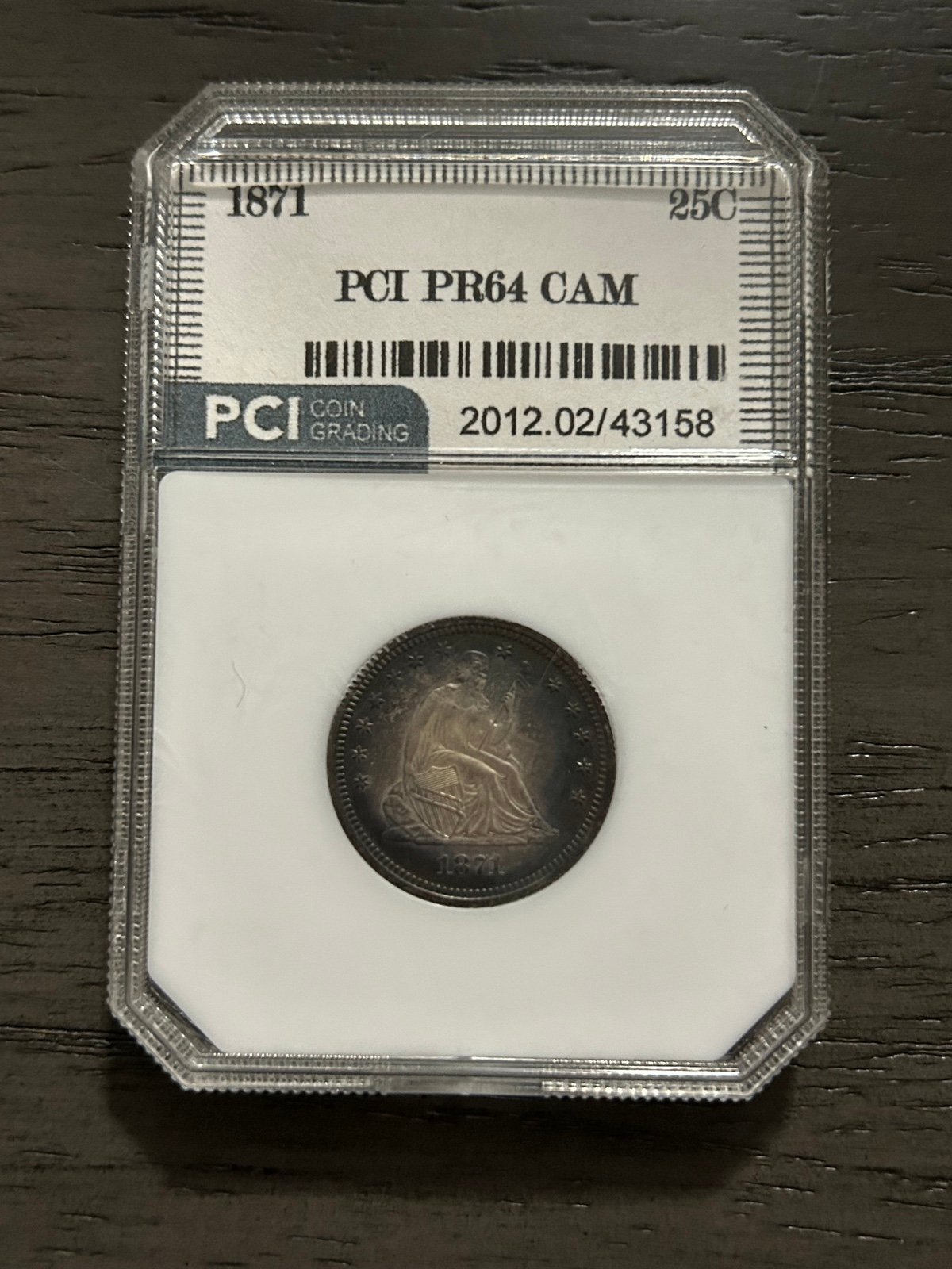 1871 seated liberty quarter