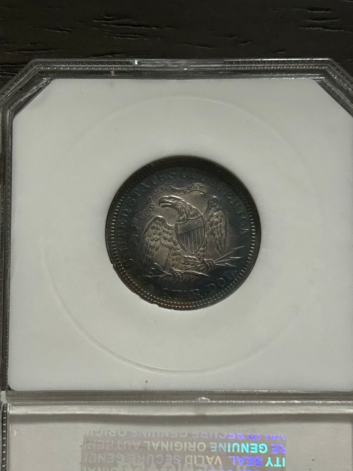 1871 seated liberty quarter - detail
