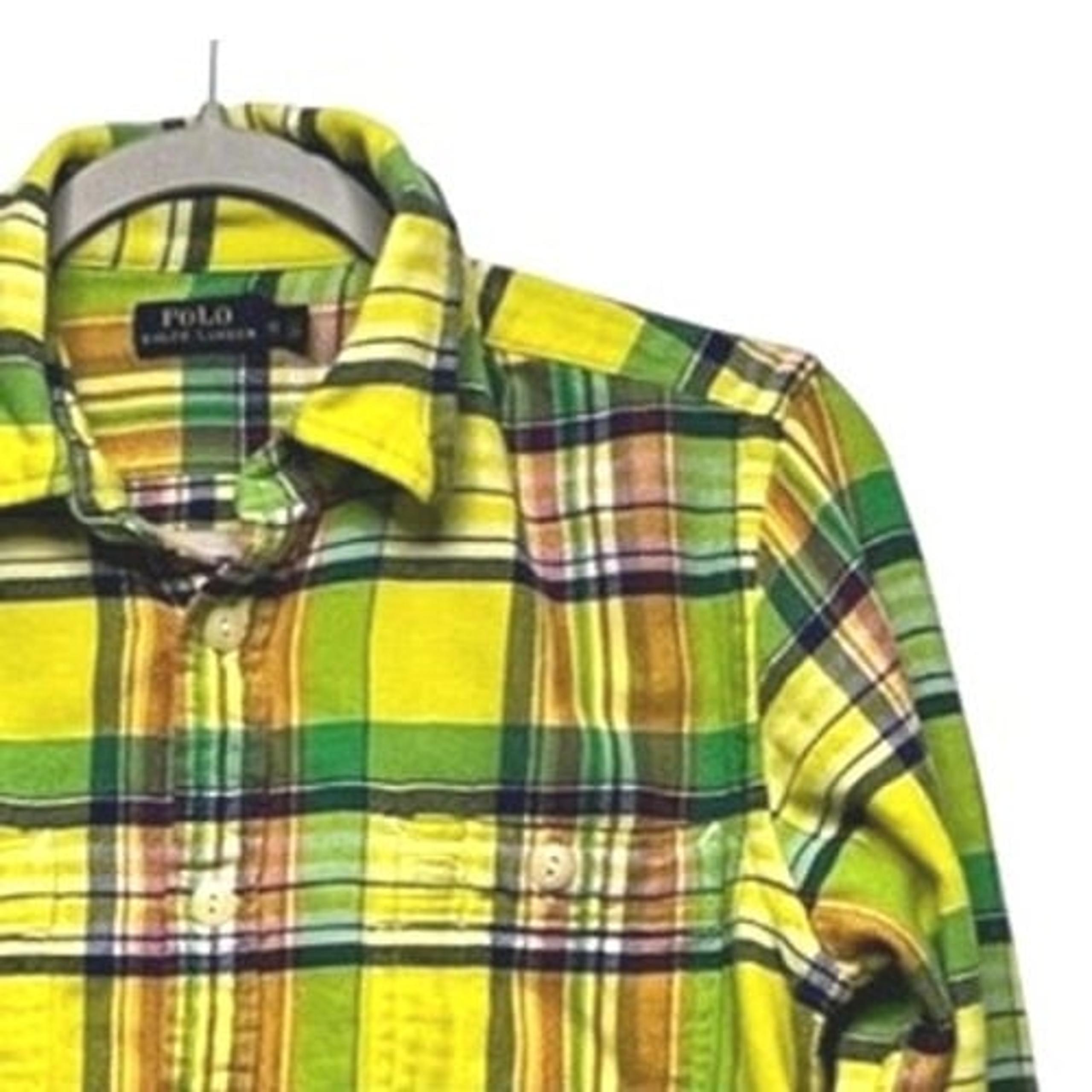 Polo Ralph Lauren Plaid Flannel Shirt Long Sleeve Button Down Sz 12 Large Grunge