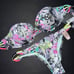 Victoria's Secret 32C BIKINI S itsy bottom BLACK WHITE PINK PURPLE PALM STRAPPY