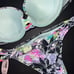 Victoria's Secret 32C BIKINI S itsy bottom BLACK WHITE PINK PURPLE PALM STRAPPY