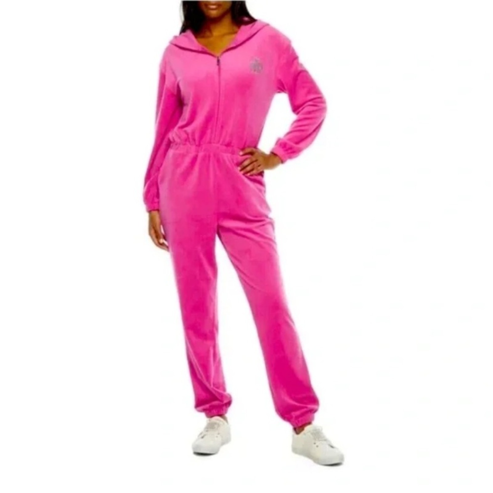 Juicy Couture women's XXL pink one piece jumpsuit velour romper PJs romper
