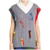 YanYan Knits NWOT Frosty Oversize 100% Merino Wool Vest Knot Detail Size M