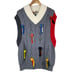 YanYan Knits NWOT Frosty Oversize 100% Merino Wool Vest Knot Detail Size M