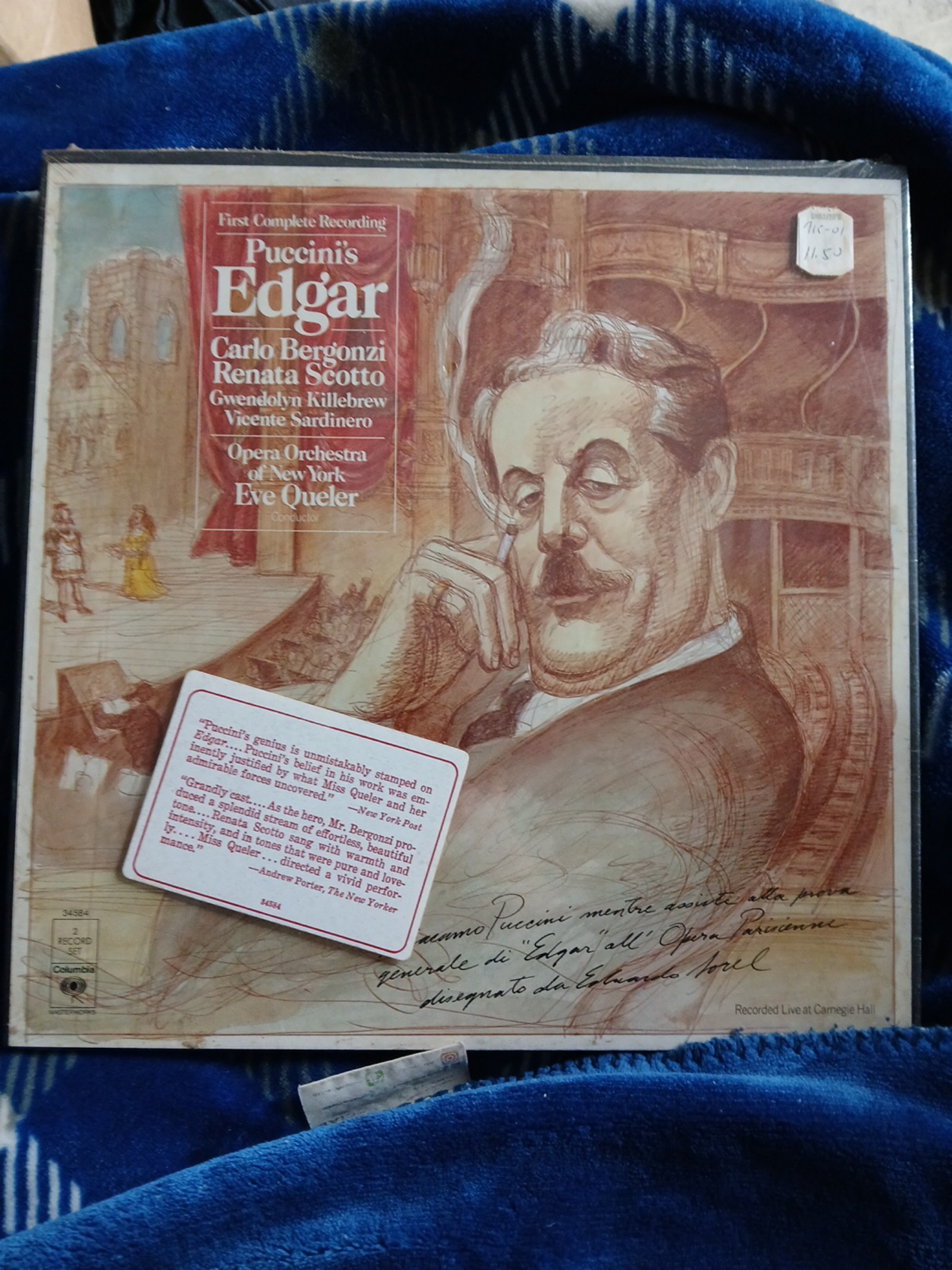 Puccinis Edgar. Carlo Bergonzi Renato Scotto vinyl lp record