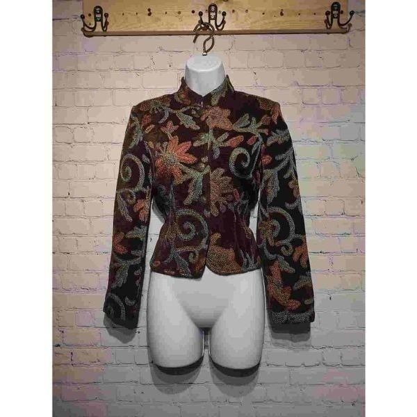 Vintage M.D.I floral tapestry fitted jack small