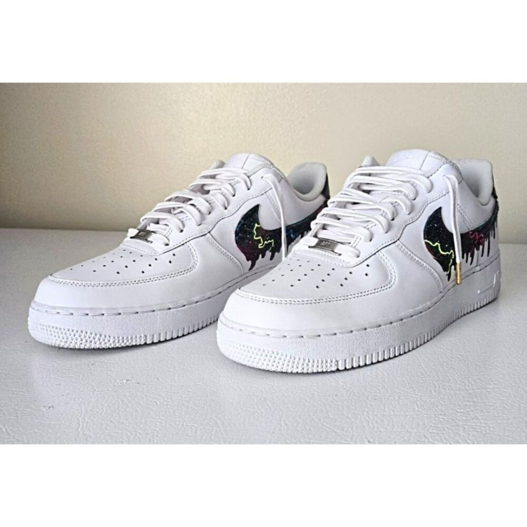 2020 Custom Nike Air Force 1 white with cosmic drip design men's shoe size 11