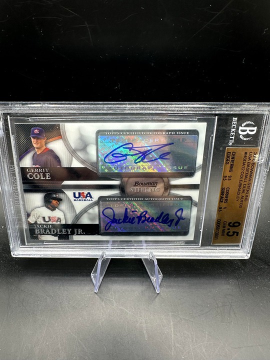 2010 Bowman Sterling Gerrit Cole Jackie Bradley Jr Dual Auto RC ROOKIE BGS 9.5