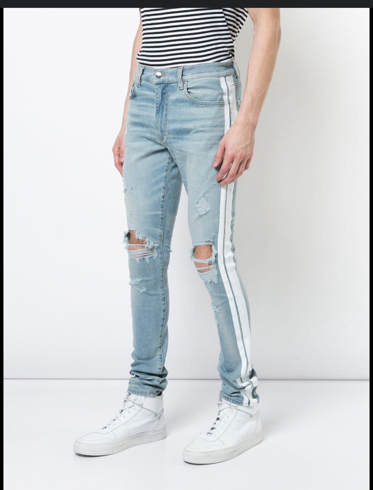 Amiri Distressed Track Denim Size XL