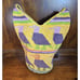 Woven Textile Crochet Bucket Bag w/ Shoulder Strap Zipper Closure Eagles Birds