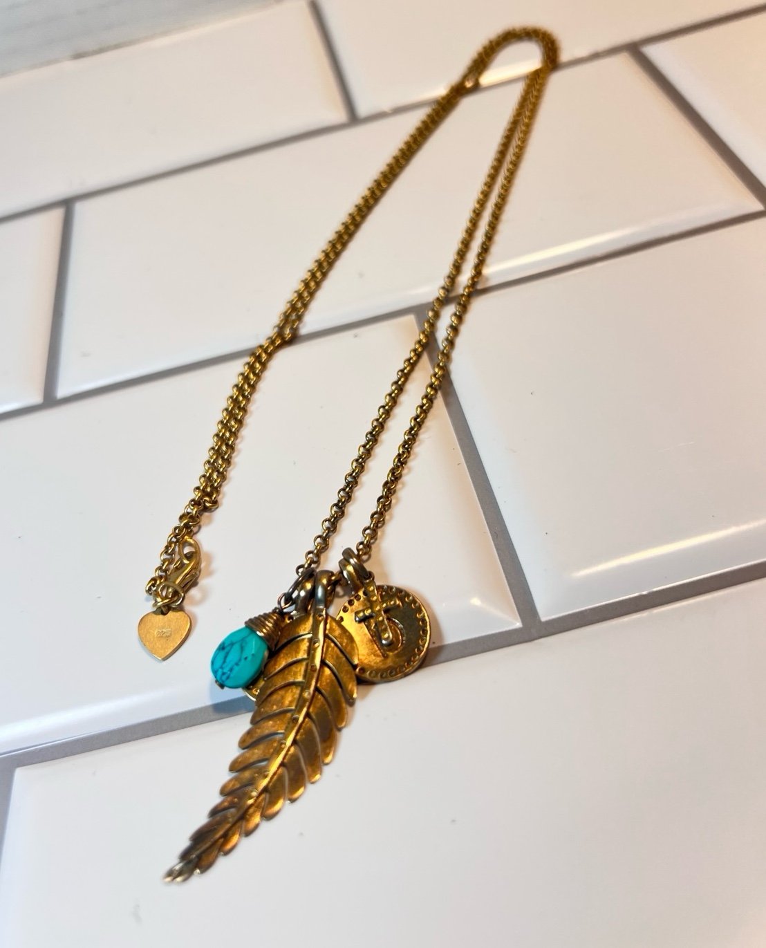 Necklace Stella & Dot 925 sterling silver + 925 sterling silver pendants