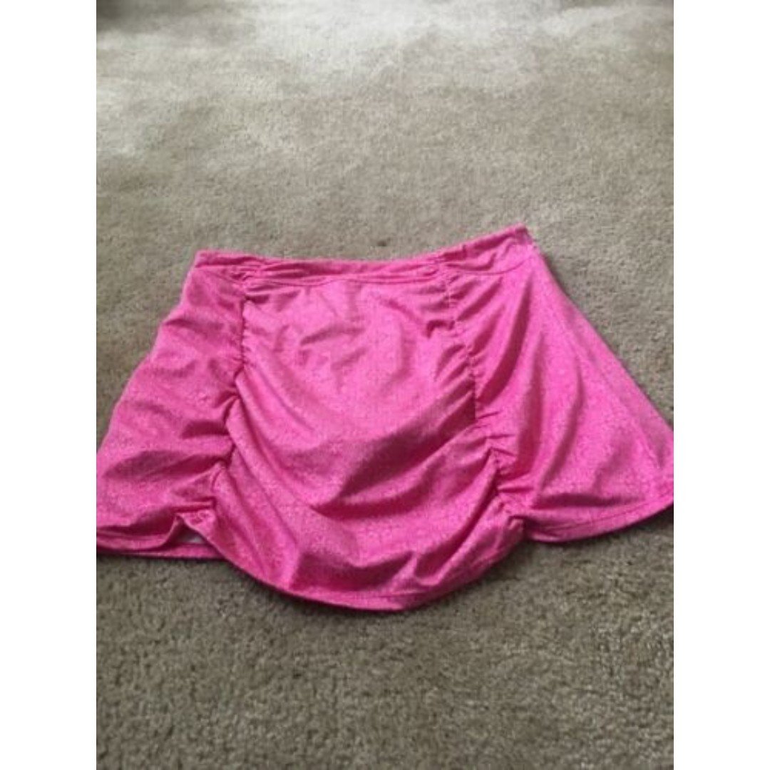 Soybu Women's Print Skort Skirt Ruched Pink White Size Medium