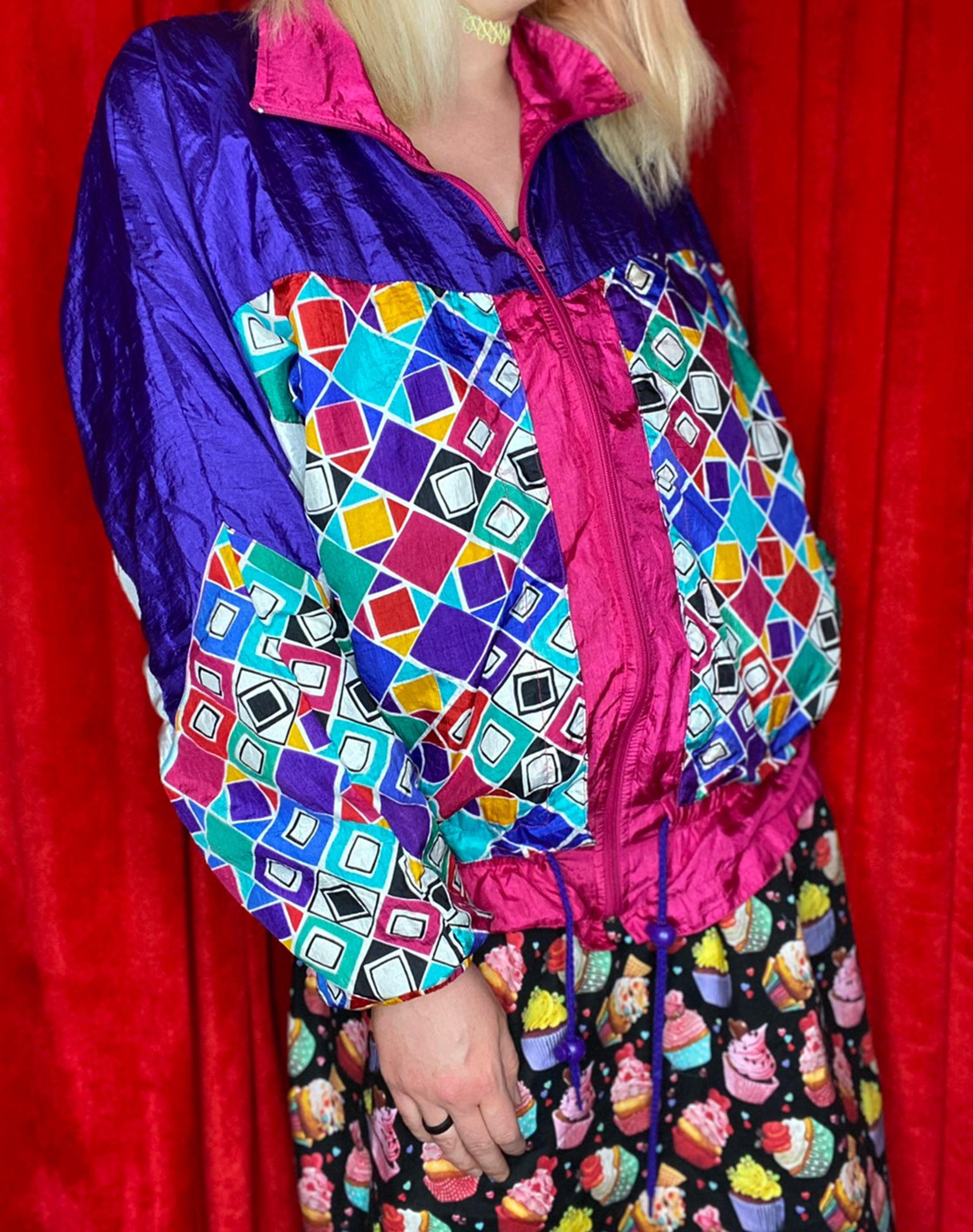 90s vintage colorful windbreaker