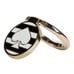 Kate Spade NY Universal Cell Phone Ring Stand Black White Stripes w/ Spade Gold