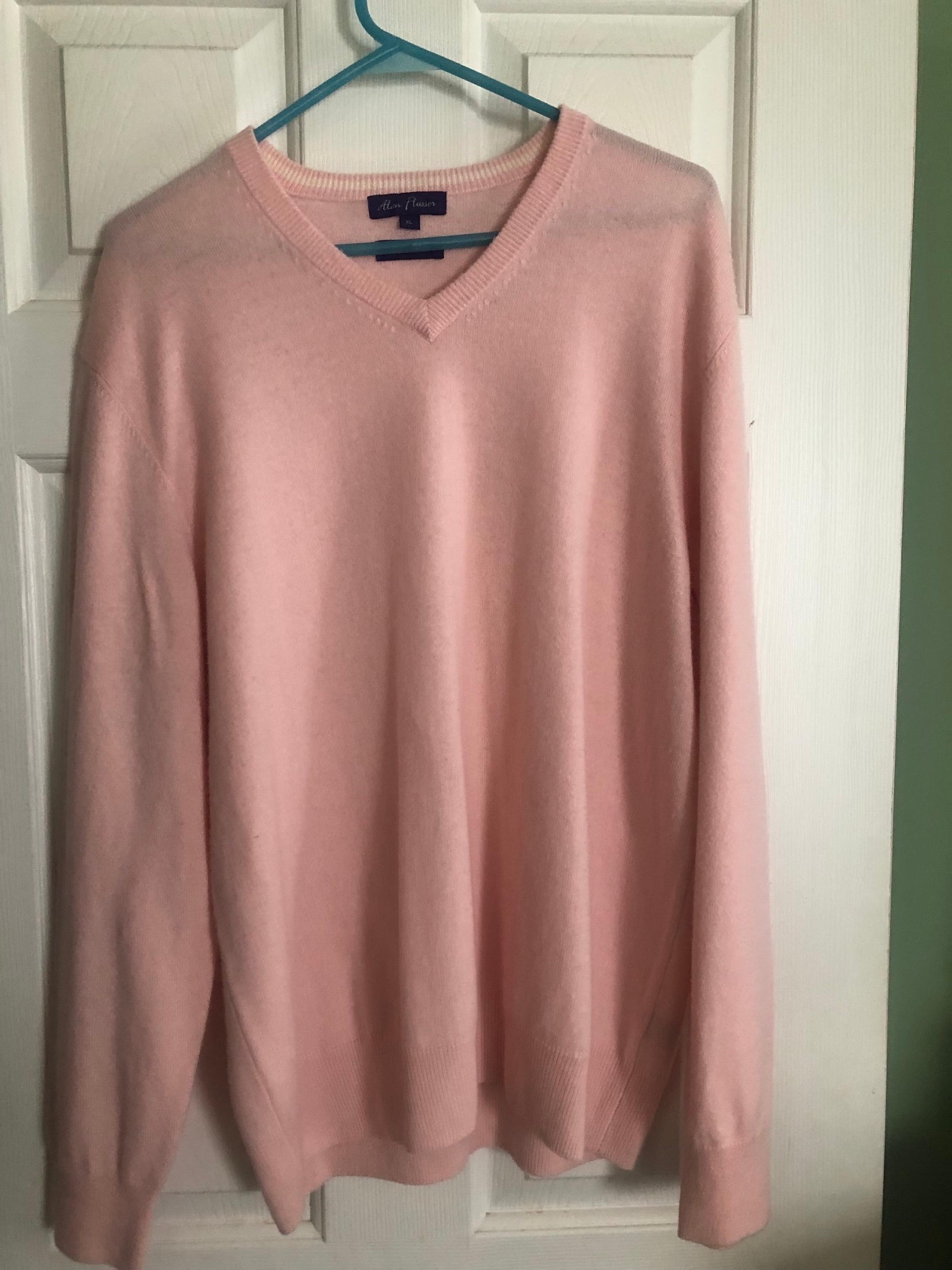 Alan Flusser Mens Pink Cashmere Sweater Size Extra Large