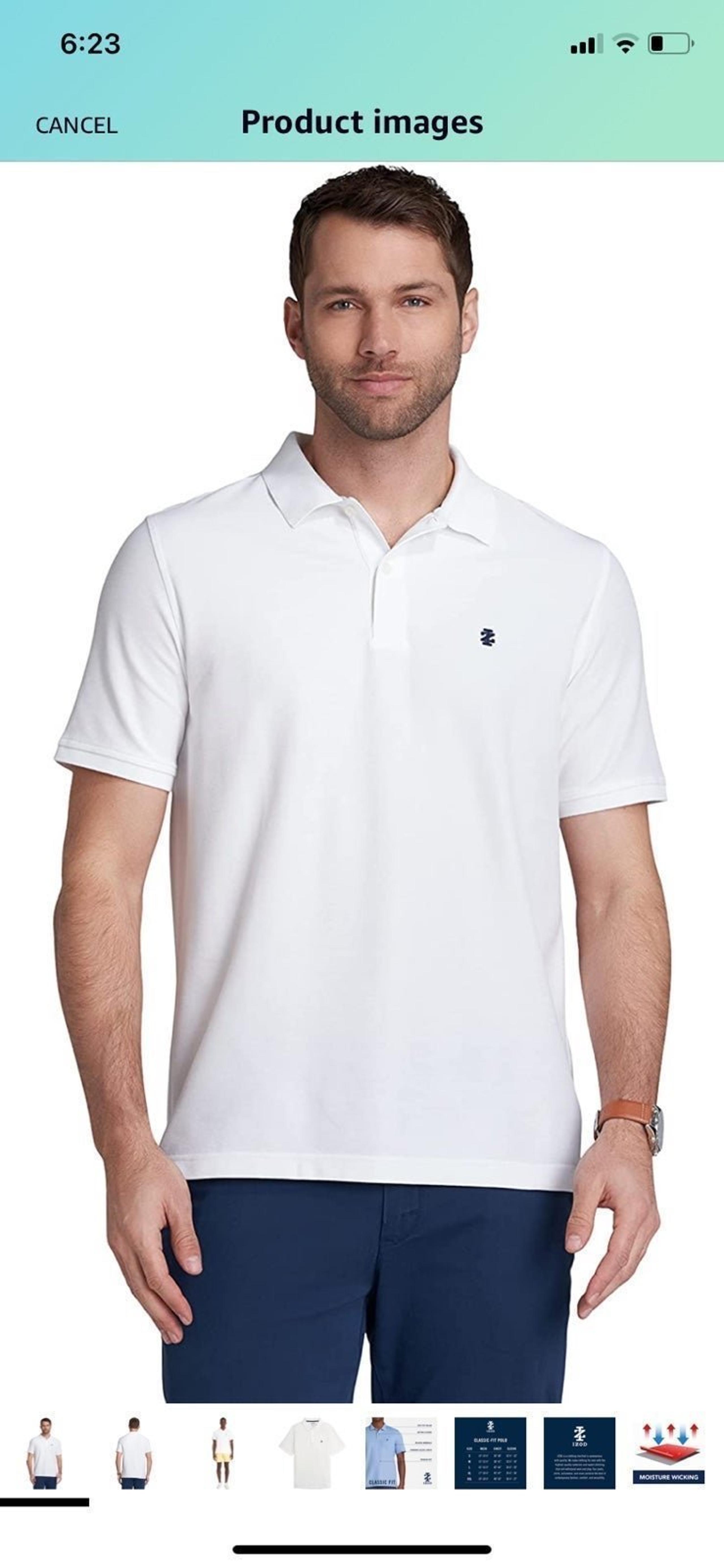 NWT IZOD Men's Regular Fit Advantage  Solid Polo